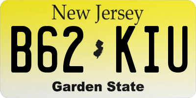 NJ license plate B62KIU