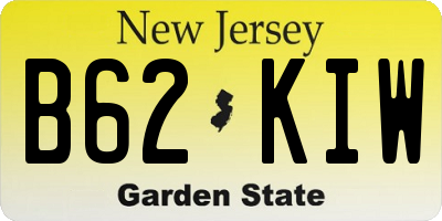 NJ license plate B62KIW