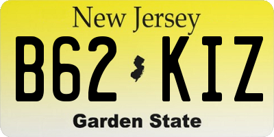 NJ license plate B62KIZ