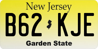 NJ license plate B62KJE