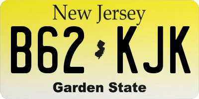 NJ license plate B62KJK