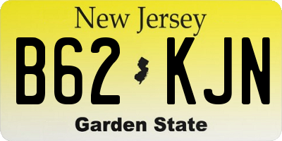 NJ license plate B62KJN