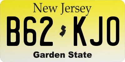 NJ license plate B62KJO