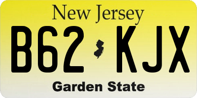 NJ license plate B62KJX