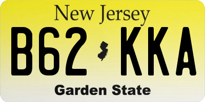 NJ license plate B62KKA