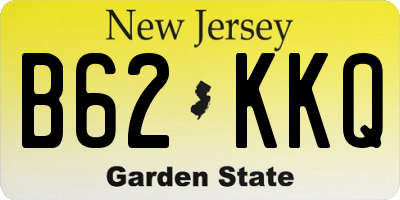 NJ license plate B62KKQ