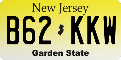 NJ license plate B62KKW