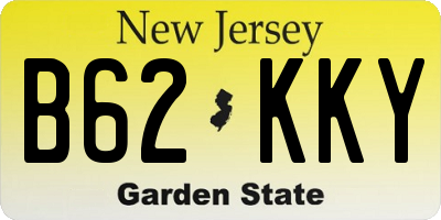 NJ license plate B62KKY