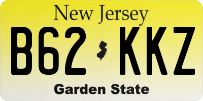 NJ license plate B62KKZ