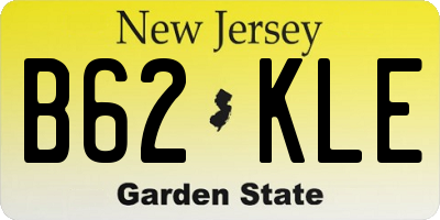 NJ license plate B62KLE