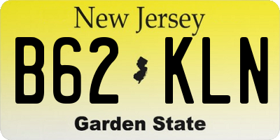 NJ license plate B62KLN