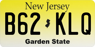 NJ license plate B62KLQ