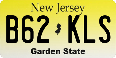 NJ license plate B62KLS