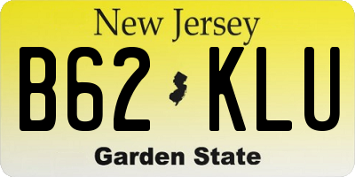 NJ license plate B62KLU
