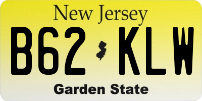 NJ license plate B62KLW