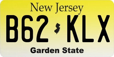 NJ license plate B62KLX
