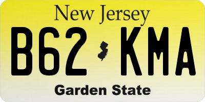NJ license plate B62KMA