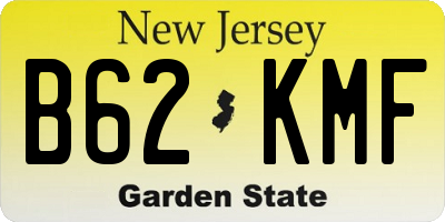 NJ license plate B62KMF