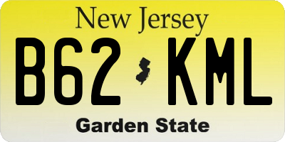 NJ license plate B62KML