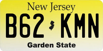 NJ license plate B62KMN