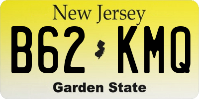 NJ license plate B62KMQ