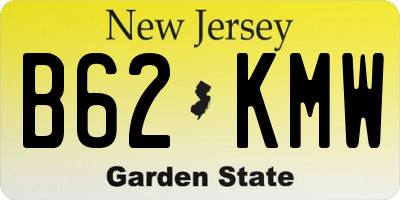 NJ license plate B62KMW