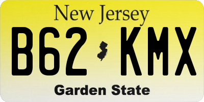 NJ license plate B62KMX