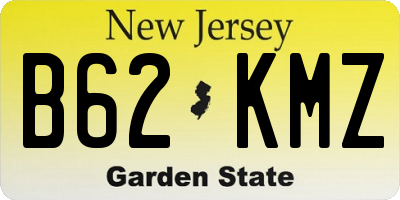 NJ license plate B62KMZ