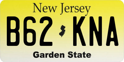 NJ license plate B62KNA