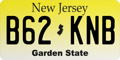 NJ license plate B62KNB
