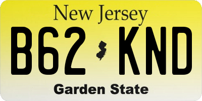 NJ license plate B62KND