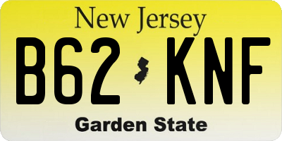 NJ license plate B62KNF