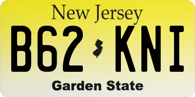 NJ license plate B62KNI