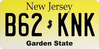NJ license plate B62KNK