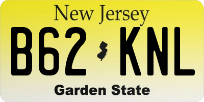 NJ license plate B62KNL