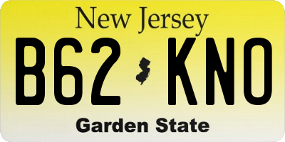 NJ license plate B62KNO