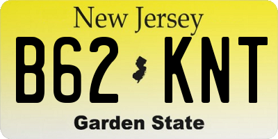 NJ license plate B62KNT