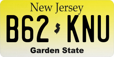 NJ license plate B62KNU