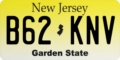 NJ license plate B62KNV