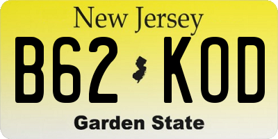 NJ license plate B62KOD