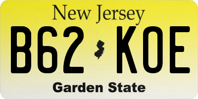 NJ license plate B62KOE