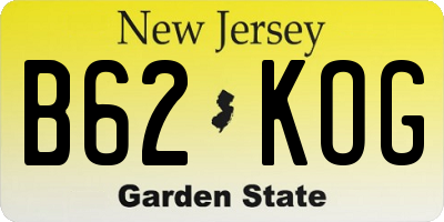 NJ license plate B62KOG