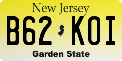NJ license plate B62KOI