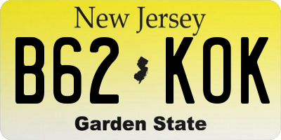 NJ license plate B62KOK