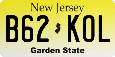 NJ license plate B62KOL