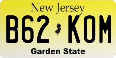 NJ license plate B62KOM