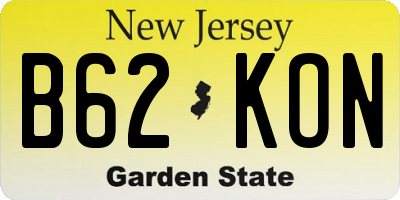 NJ license plate B62KON
