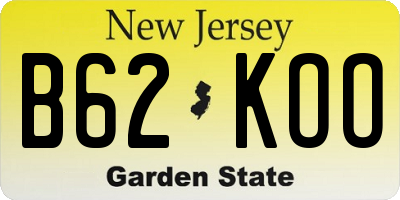 NJ license plate B62KOO