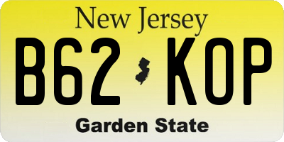 NJ license plate B62KOP