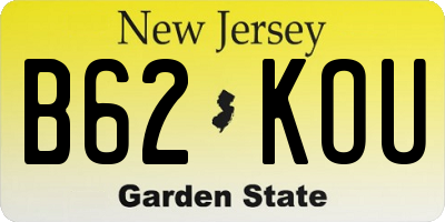 NJ license plate B62KOU